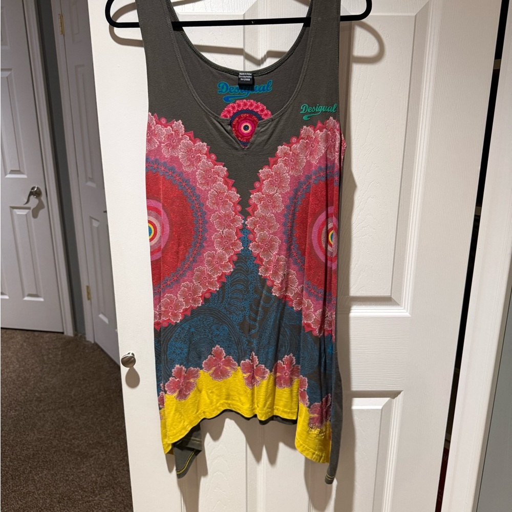 Desigual Gray and Multicolor Tank Top